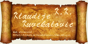 Klaudije Kuvekalović vizit kartica